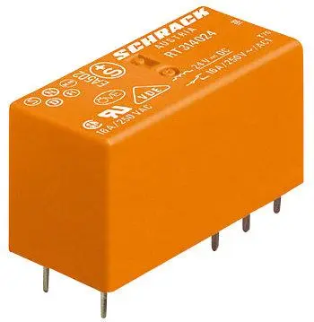 Реле Schrack Technik миниатюрно за печатни платки  2 C/O, 8 A, 24 V, DC, RT