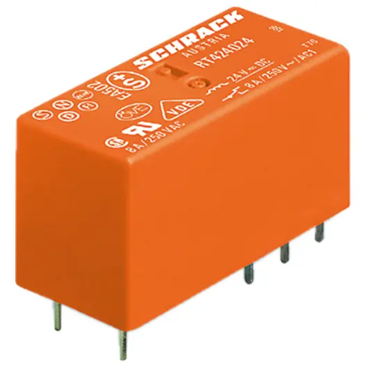 Реле Schrack Technik миниатюрно за печатни платки  2 C/O, 8 A, 12 V, DC, RT