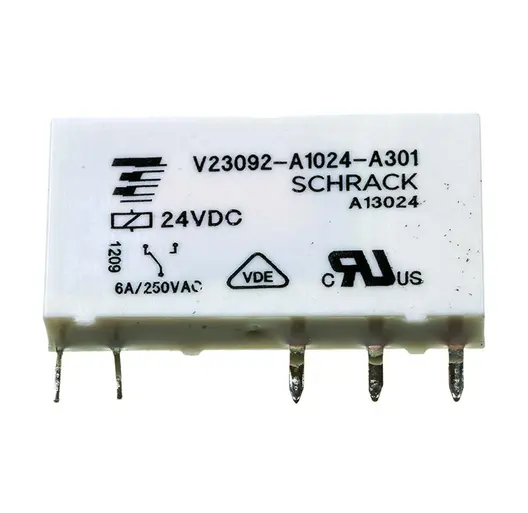 Реле Schrack Technik миниатюрно за печатни платки  1 C/O, 6 A, 24 V, DC, SNR