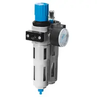 Филтър регулатор Festo с манометър и омаслител  1000 л/мин, 1/4 ", 40 µm, FRC-1/4-D-MINI-A