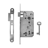 Обикновена брава Metal с огънат насрещник  160х75х13 мм, 90 мм, 50 мм, Norma Lux 50/90