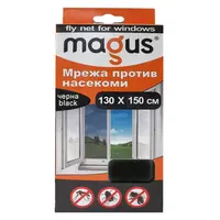 Мрежа за насекоми Magus за насекоми полиестерна за прозорец 1300х1500 мм, черна