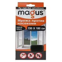 Мрежа за насекоми Magus за насекоми полиестерна за прозорец 1500х1800 мм, черна