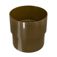 Муфа PVC Devorex за водосточни тръби  ф 100 мм, кафява, Elegance 140