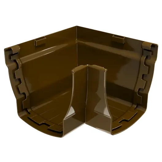 Ъгъл Devorex за улук от PVC вътрешен 140 мм, 90 °, кафяв, Elegance 140