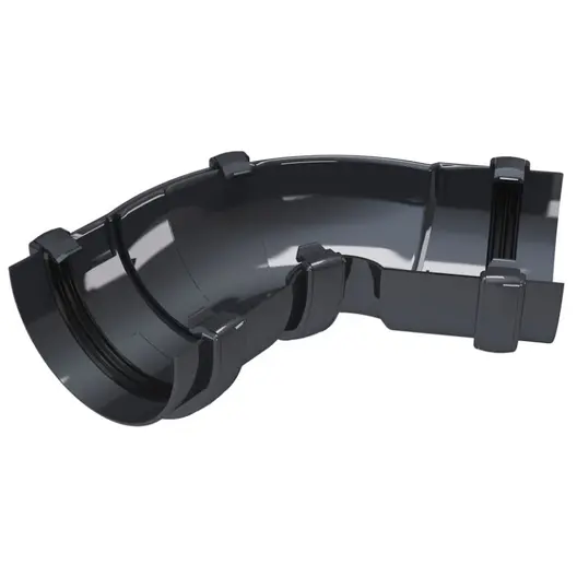 Ъгъл Devorex за улук от PVC  120 мм, 60°-160 °, графит, Classic 120