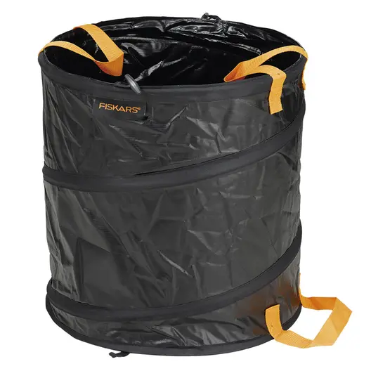 Градински кош за листа Fiskars  56 л, черен, 400 мм, Solid PopUp