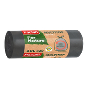 Торба Paclan от рециклирана пластмаса на руло 60 л, 20 бр., Multitop - product - 032 KVI 109