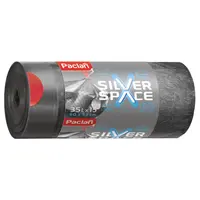 Торба Paclan от рециклирана пластмаса на руло 600x530 мм, 35 л, 15 бр., Silver Space