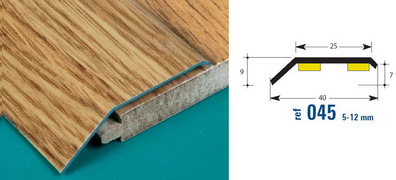 Лайстна за под Baglinox алуминиева преходна  25х9 мм, 0.93 м, месинг - product - 032 URK 938