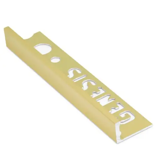 Лайстна за плочки Genesis права алуминиева външен ъгъл  12 мм, 2.5 м, полиран месинг, ESA