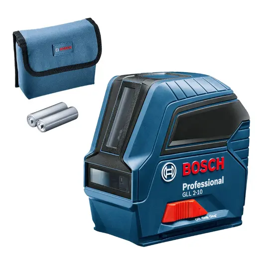 Линеен лазерен нивелир Bosch с 2 лъча  10 м, 0.3 мм/м, GLL 2-10