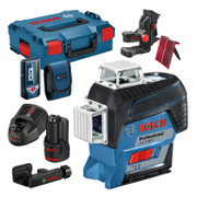 Линеен лазерен нивелир Bosch с 3 лъча и приемник  с 1 батерия и зарядно, 12 V, 2 Ah, 30 м, 120 м, 0.2 мм/м, GLL 3-80 C - product - 033 BSH1400