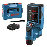 Детектор за откриване и локализиране на скрити обекти Bosch за метал, дърво, пластмаса и кабели  с 1 батерия и зарядно, 12 V, 2 Ah, D-tect 200 C