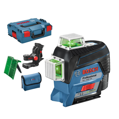 Линеен лазерен нивелир Bosch с 3 лъча без батерия и зарядно, 12 V, 30 м ...