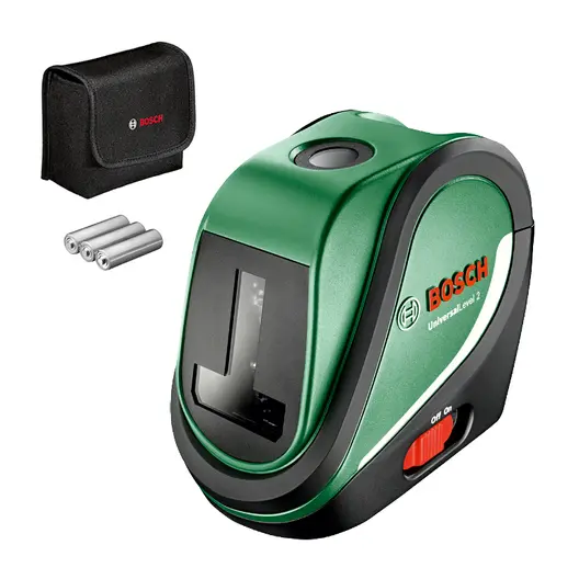 Комбиниран лазерен нивелир Bosch с 2 линии и 2 точки  10 м, 0.5 мм/м, UniversalLevel 2