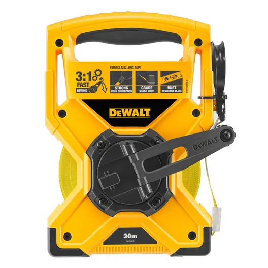 Ролетка за големи дължини DeWALT с ръкохватка  30 м, DWHT34218