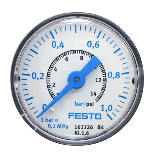 Аксиален манометър за въздух Festo сух  ф 40 мм, 0-1 bar, MAP-40-1-1/8-EN