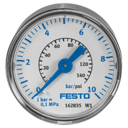 Аксиален манометър за въздух Festo сух  ф 40 мм, 0-10 bar, MA-40-10-1/8-EN - product - 033 FSL 102