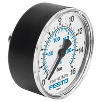 Аксиален манометър за въздух Festo сух  ф 50 мм, 0-16 bar, MA-50-16-1/4-EN