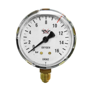 Радиален манометър за кислород GCE изходящ изходящ ф 63 мм, 0-10 bar - product - 033 KAM 183
