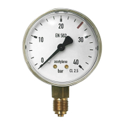 Радиален манометър за ацетилен GCE  ф 63 мм, 0-25 bar - product - 033 KAM 254