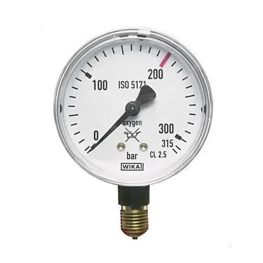 Радиален манометър за кислород GCE  ф 63 мм, 0-200 bar