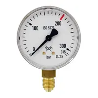 Радиален манометър за въглероден диоксид GCE  ф 63 мм, 0-315 bar, RHONA 2001