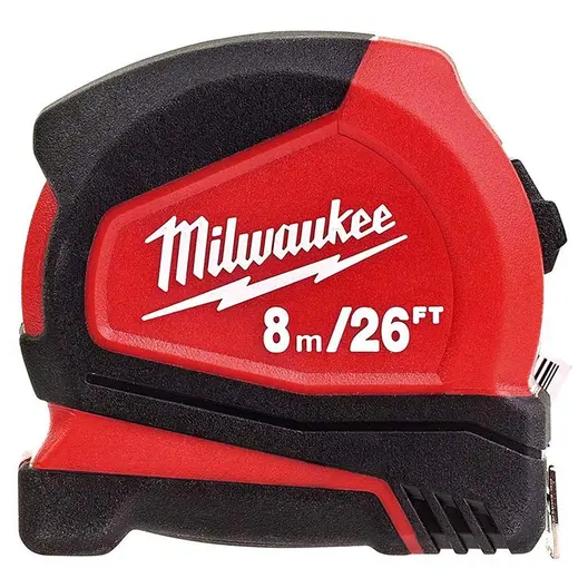 Противоударна гумирана ролетка Milwaukee  8 м, Pro compact C8-26/25