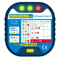 Тестер за контакт и остатъчен ток Pancontrol  AC, 220-250 V, PAN Socket-Tester FI