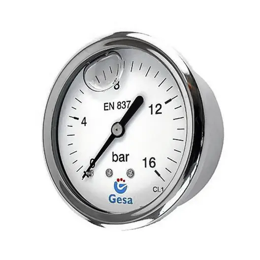 Аксиален манометър за въздух Gesa глицеринов  ф 63 мм, 0-16 bar, М0301