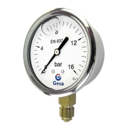 Радиален манометър за въздух Gesa глицеринов  ф 100 мм, 0-10 bar, М0301 - product - 033 PNT 863
