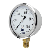 Радиален манометър за въздух Gesa глицеринов  ф 100 мм, 0-60 bar, М0302 - product - 033 PNT1200