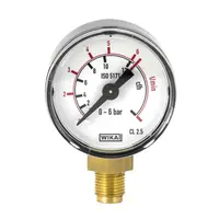 Радиален манометър за кислород Oxyturbo изходящ изходящ ф 50 мм, 0-6 bar, Mini