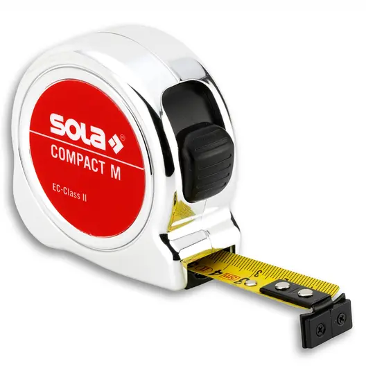 Ролетка с хромиран корпус Sola с магнит  8 м, Compact M COM 8