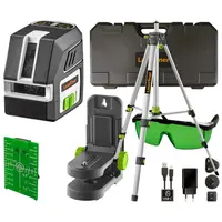 Линеен лазерен нивелир Laserliner с 2 лъча с тринога  20 м, 40 м, 0.3 мм/м, PocketCross-Laser 2G Set