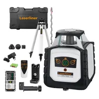 Ротационен лазерен нивелир Laserliner с приемник и тринога  с 4 батерии и зарядно, 200 м, 0.15 мм/м, Cubus G 210 S