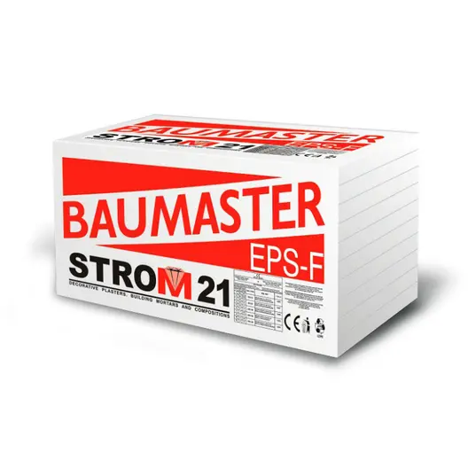 EPS стиропор Strom за изолация на контактна фасада  100x500x1000 мм, 12-14 кг/м3, Baumaster EPS 70