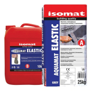 Хидроизолационен шлам Isomat на циментова основа еластичен, двукомпонентен  25 + 10 кг, сив, Aquamat Elasitc - product - 034 IZO 861