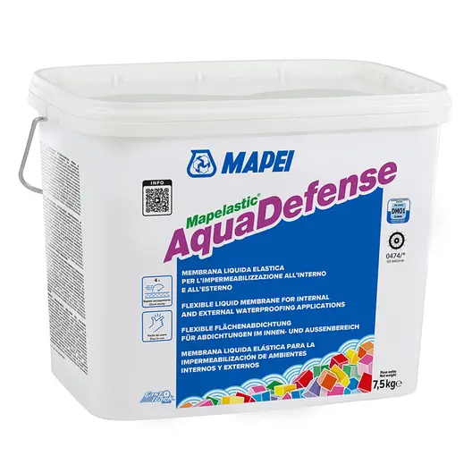 Течна хидроизолационна мембрана Mapei течна за баня  7.5 кг, синя, Mapelastic AquaDefense Zero