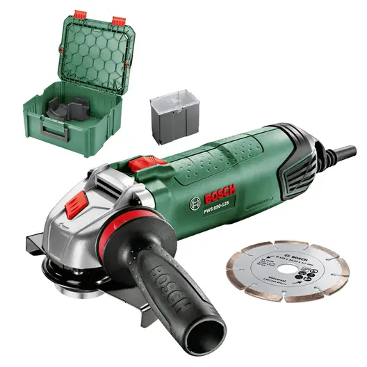 Електрически ъглошлайф Bosch  850 W, 125 мм, 12 000 об./мин, PWS 850-125