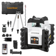 Ротационен лазерен нивелир Laserliner с приемник и тринога   с 2 батерии и зарядно, 7.4 V, 2.6 Ah, 200 м, 0.15 мм/м Quadrum Compact 210S - promo-pack - 141541