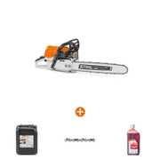 Трион STIHL верижен бензинов   4400 W, 50 см, 3/8 , 1.6 мм MS 462 C-M + Масло STIHL за вериги на верижни триони   5 л ForestPlus + Верига STIHL за верижен трион   50 см, 3/8 , 1.6 мм, 72 36 Rapid Hexa + Масло STIHL двутактово   1 л HP - promo-pack - 143090