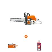 Трион STIHL верижен бензинов   2200 W, 40 см, 3/8 , 1.3 мм MS 251 + Пила STIHL за заточване на вериги на триони комплект 4 мм  + Масло STIHL двутактово   1 л HP - promo-pack - 143093