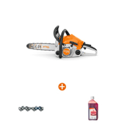 Трион STIHL верижен бензинов   1400 W, 35 см, 3/8  MS 172 + Верига STIHL за верижен трион   35 см, 3/8 , 1.3 мм, 50 Picco Micro + Масло STIHL двутактово   1 л HP - promo-pack - 143095