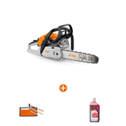 Трион STIHL верижен бензинов   1800 W, 40 см, 3/8  MS 212 C-BE + Пила STIHL за заточване на вериги на триони комплект 4 мм  + Масло STIHL двутактово   1 л HP - promo-pack - 143193