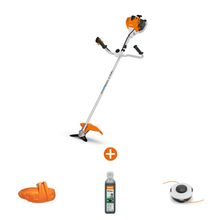 Коса STIHL бензинова моторна ръчна 2-тактова 2 kW, 2.7 к.с., 41.6 см3, 520 мм FS 261 + Предпазител STIHL за ръчна коса за глава с корда  ф 520 мм, FS 361 C-EM, FS 411 C-EM, FS 461 C-EM, FS 491 C-EM  + Масло STIHL двутактово   0.1 л HP Super + Глава за тример с корда
  STIHL двуконечна полуавтоматична   170 мм, за корда 2.7-3.3 мм, FS 260, FS310, FS350, FS 360 C-E, FS 480 и FS 490 C-EM AutoCut 46-2
