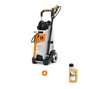 Електрическа водоструйка STIHL    3000 W, 540-610 л/ч, 180 bar RE 150 PLUS + Шампоан STIHL за безчетково миене на автомобили и двигатели   1 л Profi CP 200 - promo-pack - 143125
