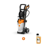 Електрическа водоструйка STIHL    1900 W, 350-450 л/ч, 150 bar RE 100 PLUS CONTROL + Шампоан STIHL за безчетково миене на автомобили и двигатели   1 л Profi CP 200 - promo-pack - 143130