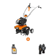 Мотофреза STIHL бензинова   2.2 kW, 3 к.с., 140 см3, 450 мм, 3100 об./мин MH 445 + Масло STIHL четиритактово   0.6 л 10 W-30 + Ръкавици STIHL топени в нитрил полиестерни  размер 11, черни Function SensoTouch - promo-pack - 143137